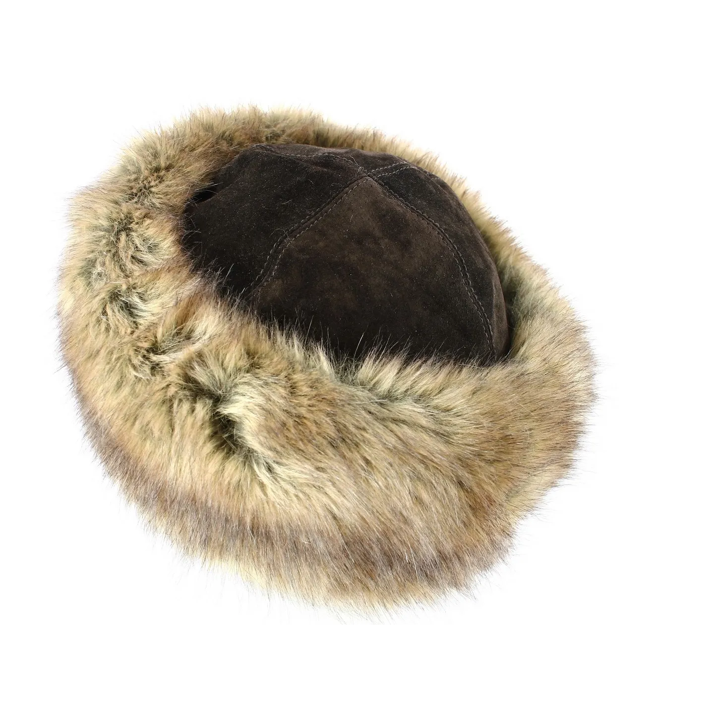Toque Nastasia Cuir & Fausse Fourrure Renard Marron- Traclet Reference : 8937 | Chapellerie Traclet