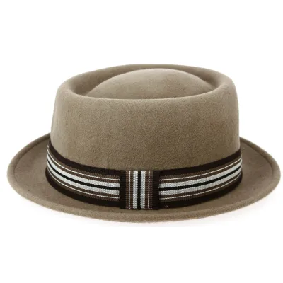 Chapeau Porkpie Crooner Taupe- Aussie Apparel Reference : 8939 | Chapellerie Traclet