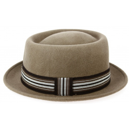 Taupe Crooner Porkpie Hat - Aussie Apparel