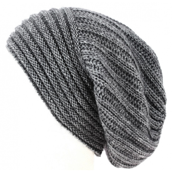 Long Whistler Wool & Mohair Beanie Grey - Traclet