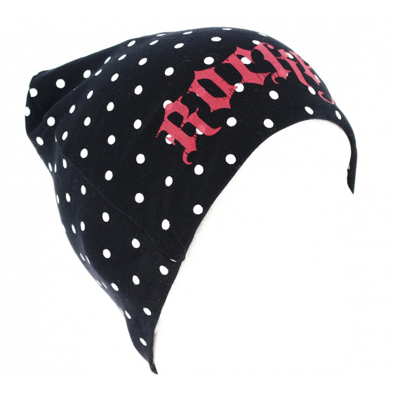 Rocke Fella Kids Black Polka Dot Beanie - Traclet Rocke Fella Kids Black Polka Dot Beanie - Traclet