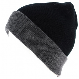 Grey/Black Cuffed Wind Beanie - Traclet