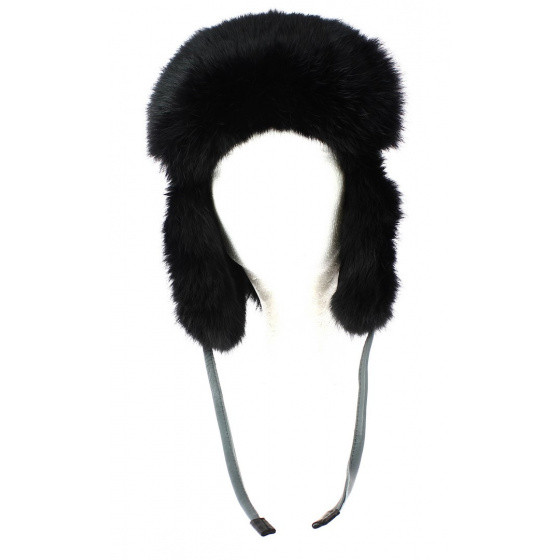 Chapka Cuir & Lapin Yukon Gris/Noir - Gena