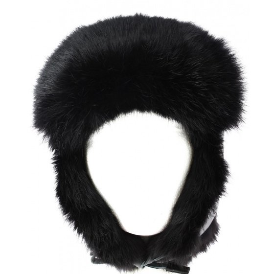 Chapka Cuir & Lapin Yukon Gris/Noir - Gena