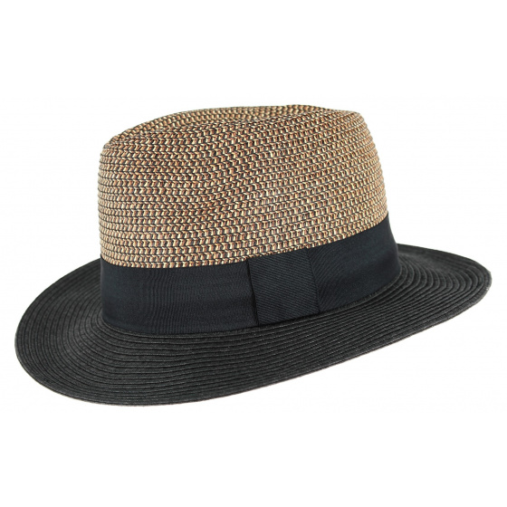 Chapeau Trilby Ollie Fibres Naturelles Naturel & Noir- Rigon Headwear