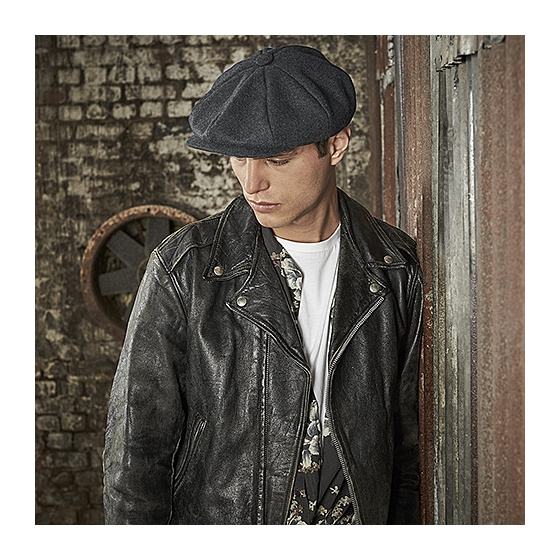 Theo Irish Cap Anthracite Wool - Traclet Theo Irish Cap Anthracite Wool - Traclet