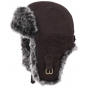 Alaska Chapka Leather & Faux Fur Brown- Stetson