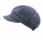 Coco Blue Tweed Newsboy Cap - Mayser