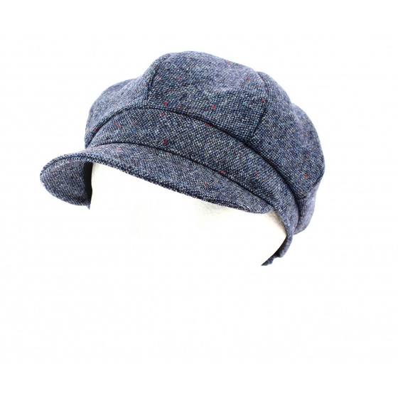 Coco Blue Tweed Newsboy Cap - Mayser