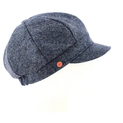 Casquette Gavroche Tweed Coco Bleu- Mayser Reference : 9005 | Chapellerie Traclet