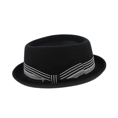 Black Imperia Porkpie Hat - Panizza Reference: 9011 | Traclet Hat Shop