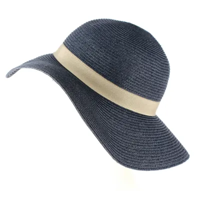 Rhodes Paper Straw Sun Hat Navy/Taupe - Traclet Reference: 9020 | Traclet Hatters