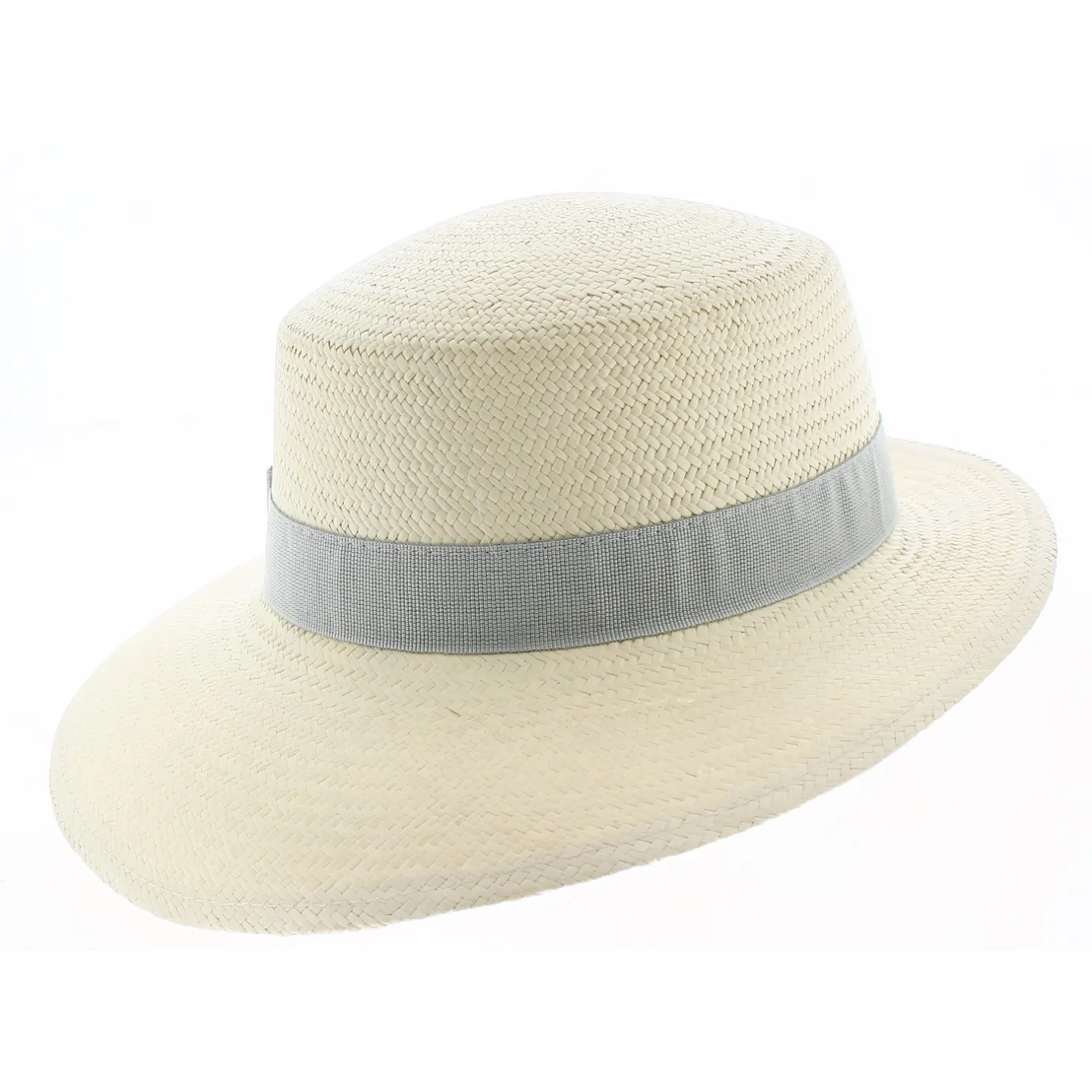 Casquette Panama Puyo Paille Naturelle Gris Perle- Traclet Reference : 9023 | Chapellerie Traclet