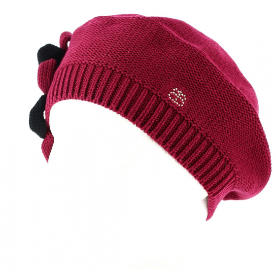 Béret Irma Coton Fleur Bordeaux - BeBeret Béret Irma Coton Fleur Bordeaux - BeBeret