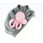 Leïla Grey & Pink Flower Cotton Beret- BeBeret
