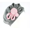 Béret Leïla Coton Fleur Gris & Rose- BeBeret Reference : 9033 | Chapellerie Traclet