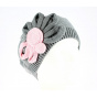 Leïla Grey & Pink Flower Cotton Beret- BeBeret