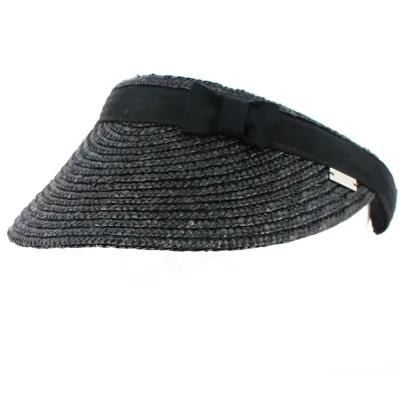 black straw visor - straw visor purchase - hat purchase Reference: 3546 | Chapellerie Traclet