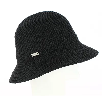 Chapeau Cloche Paille Gossamer Noir - Betmar Reference : 5303 | Chapellerie Traclet