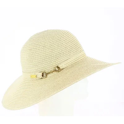 Selena Summer Wide-Brimmed Paper Straw Hat Beige - Betmar Reference: 6684 | Traclet Hat Shop