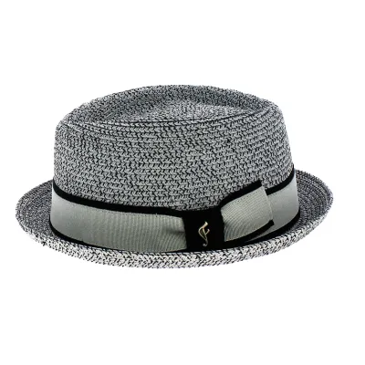 Chapeau PorkPie Cliffhanger Paille Papier Gris - Fléchet Reference : 8010 | Chapellerie Traclet