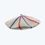 La Marinière Beret Blue/Ecru/Red - the French beret