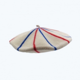 La Marinière Beret Blue/Ecru/Red - the French beret