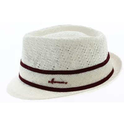 White Paper Straw Don Gio Trilby Hat - Herman Reference: 9066 | Traclet Hat Shop