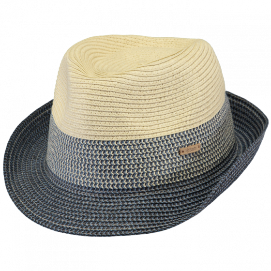 Blue Paper Straw Trilby Patrol Hat - Barts