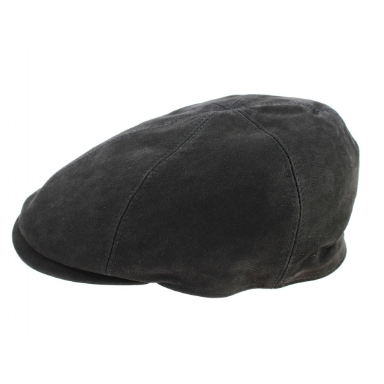 Ashford Domed Black Leather Cap - Traclet
