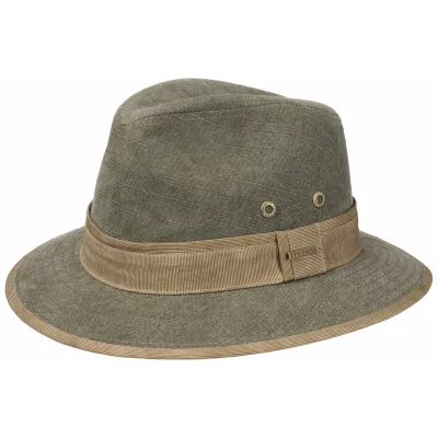 Chapeau Traveller Merton coton Kaki- Stetson Reference : 374 | Chapellerie Traclet