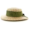 Canotier Femme Sidonie Paille Naturelle Ruban Vert- Traclet Reference : 9135 | Chapellerie Traclet