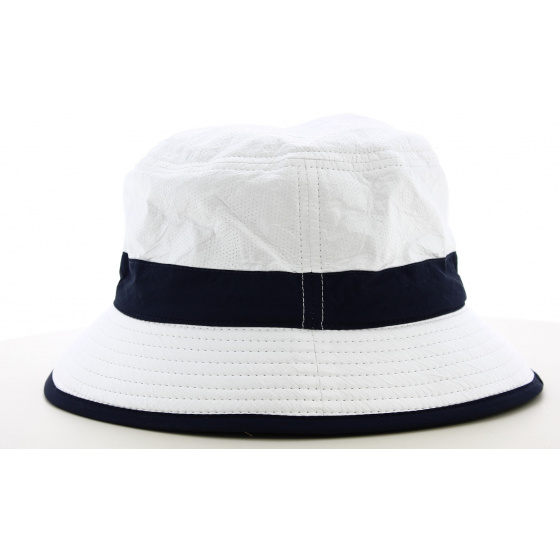 Amaury White & Navy UV-Protective Bucket Hat - Soway