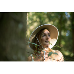 Natural Bucket Hat Asnelles Beige & White - Soway