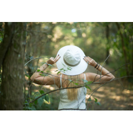 Natural Bucket Hat Asnelles Beige & White - Soway