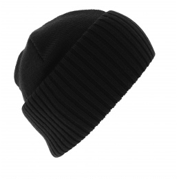 Made in France Reversed Wool Cap Black- Traclet