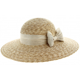 Monique Straw & Bow Couture Wide-Brimmed Hat - Traclet