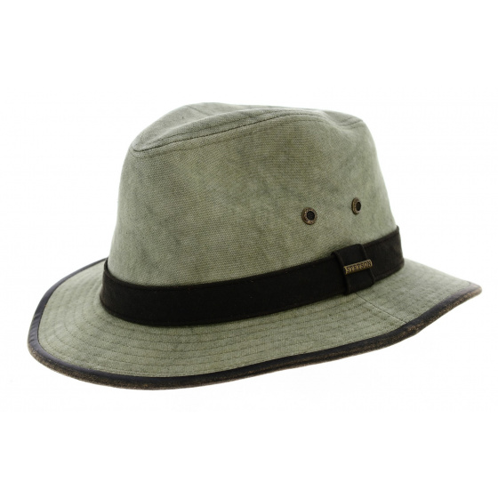 Green Cotton Wellfleet Traveller Hat - Stetson