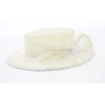 Hypsoline chapeau de cérémonie ivoire fabrication francaise Reference : 4650 | Chapellerie Traclet