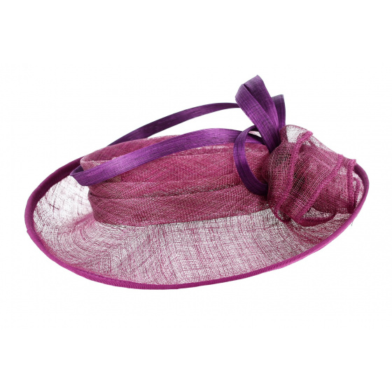 Nelly Bottomless Ceremonial Wide-brim Hat Plum - Traclet