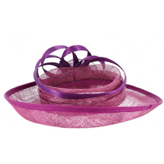 Nelly Bottomless Ceremonial Wide-brim Hat Plum - Traclet