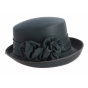 Women's Black Fabric Breton Hat