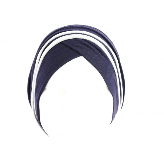 Turban Nubie Marine/Argent  Turban Nubie Marine/Argent