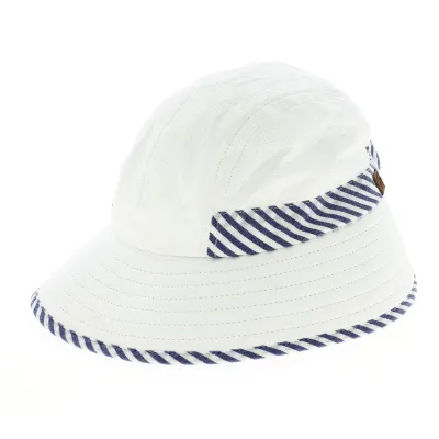 Casquette Visière Haute Protection Marennes Rayures Bleues- Soway