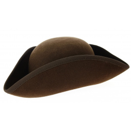Small Wool Felt Tricorn Brown - Traclet