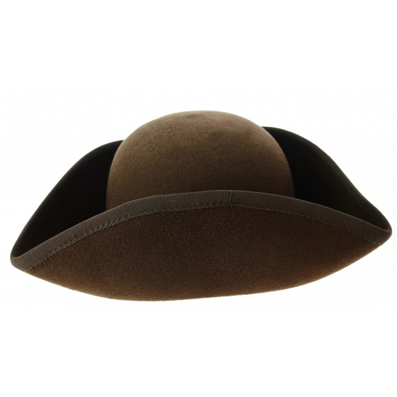 Small Wool Felt Tricorn Brown - Traclet