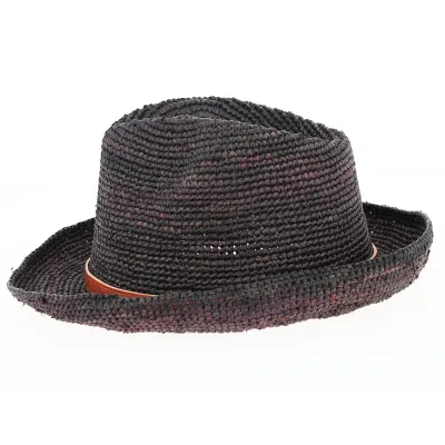 Plum Avignon Raffia Trilby Hat - Traclet Reference: 5144 | Traclet Hat Shop