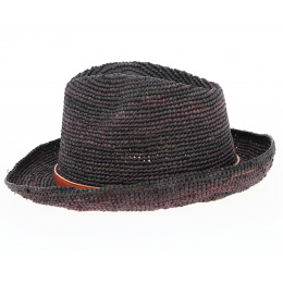 Trilby Hat Raphia Avignon Prune - Traclet