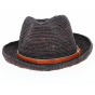 Plum Avignon Raffia Trilby Hat - Traclet