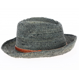 Green-Grey Avignon Raffia Trilby Hat - Traclet